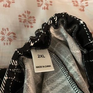 Black and white plaid knee length overalls